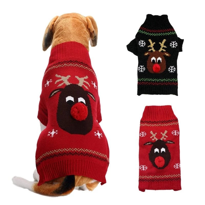 Reindeer sweater for small, medium, and large dogs